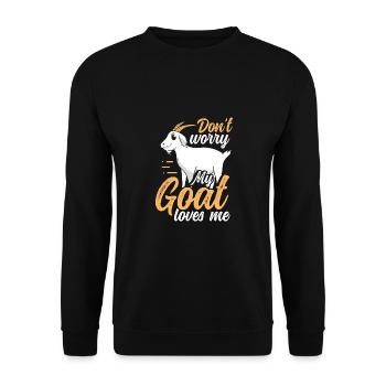 Meine Ziege Liebt Mich - Unisex Pullover - Schwarz - Vorne - Alina (178cm) & Michal (187cm)