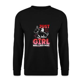 Nur Ein Mädchen, Das Ziege Mag - Unisex Pullover - Schwarz - Vorne - Alina (178cm) & Michal (187cm)