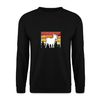 Süße Ziege Auf Retro-vintage - Unisex Pullover - Schwarz - Vorne - Alina (178cm) & Michal (187cm)
