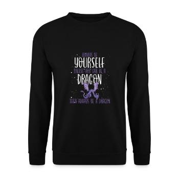Then Always Be A Dragon - Unisex Sweatshirt - black - Front - Alina (178cm) & Michal (187cm)