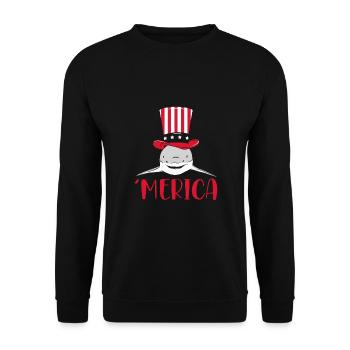 Requin d’Amérique - Sweat-shirt Unisexe - noir - Devant - Alina (178cm) & Michal (187cm)