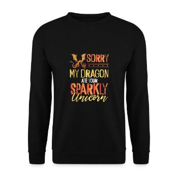 My Dragon Has Eaten Your Unicorn - Unisex Sweatshirt - black - Front - Alina (178cm) & Michal (187cm)