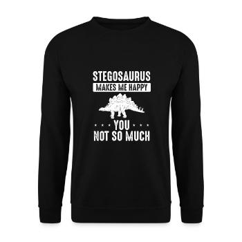 Stegosaurus Makes Me Happy - Unisex Sweatshirt - black - Front - Alina (178cm) & Michal (187cm)