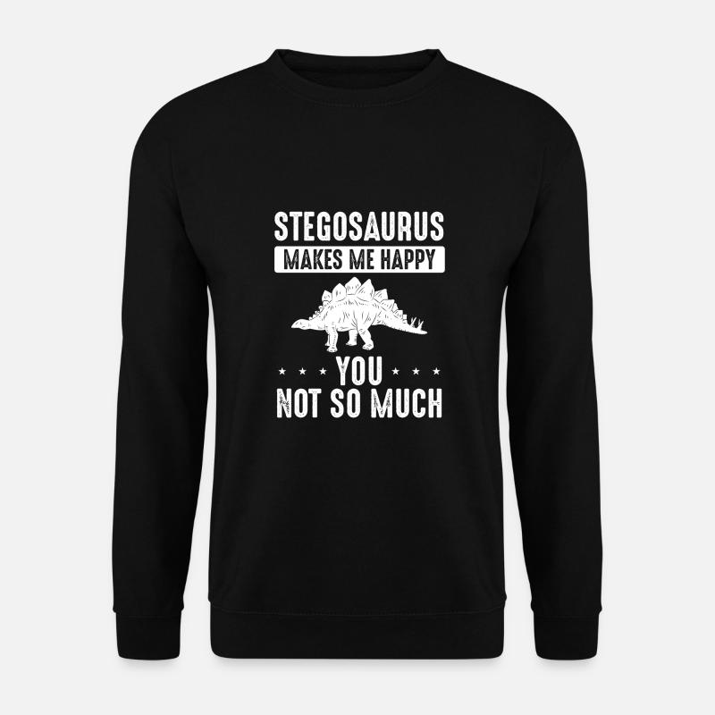 Stegosaurus Makes Me Happy - Unisex Sweatshirt - black