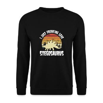 Ich Liebe Stegosaurus - Unisex Pullover - Schwarz - Vorne - Alina (178cm) & Michal (187cm)