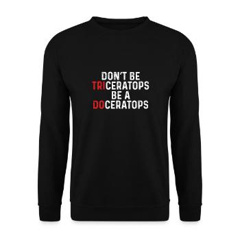 Lustige Triceratops - Unisex Pullover - Schwarz - Vorne - Alina (178cm) & Michal (187cm)
