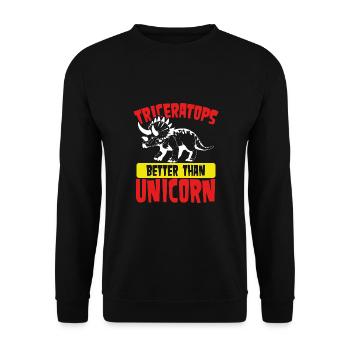 Triceratops better than unicorn - Unisex Sweatshirt - black - Front - Alina (178cm) & Michal (187cm)