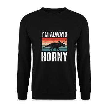 Triceratops is always horny - Unisex Sweatshirt - black - Front - Alina (178cm) & Michal (187cm)
