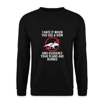 Triceratops on a sign - Unisex Sweatshirt - black - Front - Alina (178cm) & Michal (187cm)