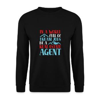 Traumjob Makler - Unisex Pullover - Schwarz - Vorne - Alina (178cm) & Michal (187cm)