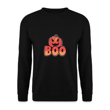 Boo Halloween Pumpkin - Unisex Sweatshirt - black - Front - Alina (178cm) & Michal (187cm)