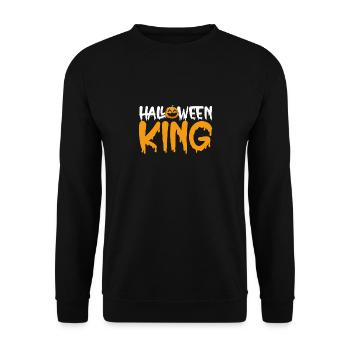 Halloween Pumpkin King - Unisex Sweatshirt - black - Front - Alina (178cm) & Michal (187cm)