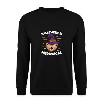 Halloween is Miaugical - Unisex Sweatshirt - black - Front - Alina (178cm) & Michal (187cm)