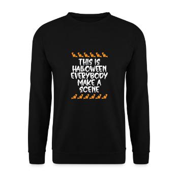Aktuelle Stimmung an Halloween - Unisex Pullover - Schwarz - Vorne - Alina (178cm) & Michal (187cm)
