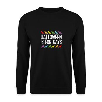 Halloween ist für Schwule - Unisex Pullover - Schwarz - Vorne - Alina (178cm) & Michal (187cm)