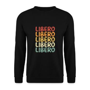 Volleyball Libero Retro - Unisex Sweatshirt - black - Front - Alina (178cm) & Michal (187cm)