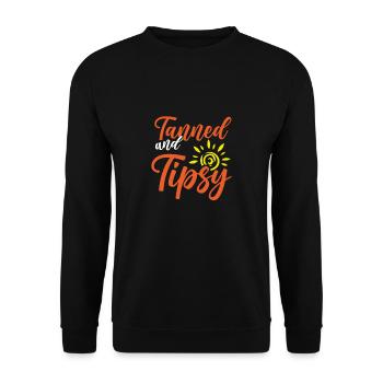 Tanned And Tipsy - Unisex Sweatshirt - black - Front - Alina (178cm) & Michal (187cm)