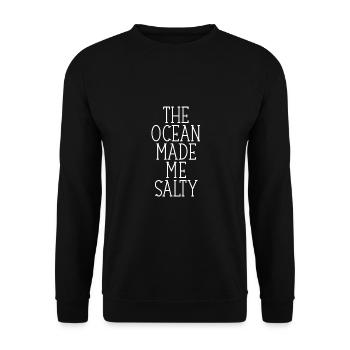 The ocean made me salty - Unisex Sweatshirt - black - Front - Alina (178cm) & Michal (187cm)