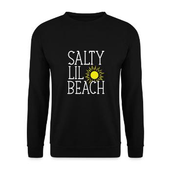 Salziger Kleiner Strand - Unisex Pullover - Schwarz - Vorne - Alina (178cm) & Michal (187cm)