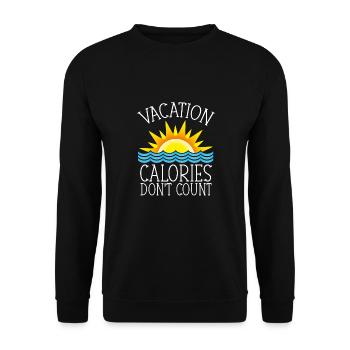 Holiday calories don't count - Unisex Sweatshirt - black - Front - Alina (178cm) & Michal (187cm)