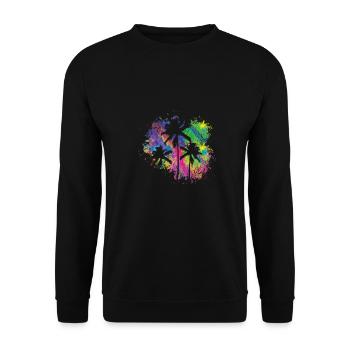 Summer Palms Colorful - Unisex Sweatshirt - black - Front - Alina (178cm) & Michal (187cm)
