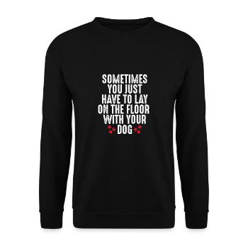 Lie down with your dog on the - Unisex Sweatshirt - black - Front - Alina (178cm) & Michal (187cm)