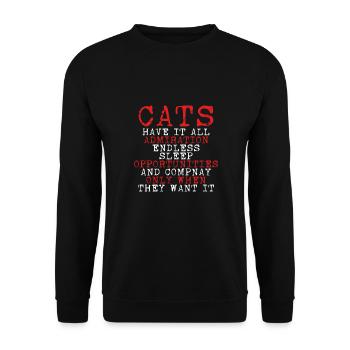 Cats have all admiration - Unisex Sweatshirt - black - Front - Alina (178cm) & Michal (187cm)