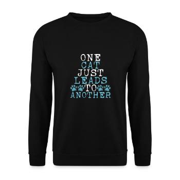 Eine Katze Führt Nur - Unisex Pullover - Schwarz - Vorne - Alina (178cm) & Michal (187cm)