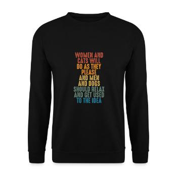Femmes et chats - Sweat-shirt Unisexe - noir - Devant - Alina (178cm) & Michal (187cm)