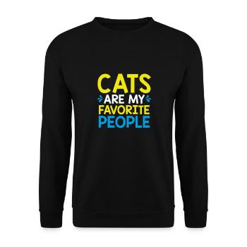 Cats are my favorite people - Unisex Sweatshirt - black - Front - Alina (178cm) & Michal (187cm)