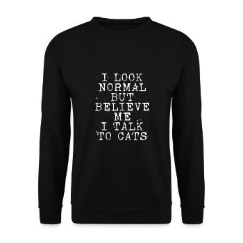 Ich Rede Mit Katzen - Unisex Pullover - Schwarz - Vorne - Alina (178cm) & Michal (187cm)