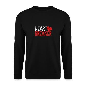 Herzensbrecher Am Valentinstag - Unisex Pullover - Schwarz - Vorne - Alina (178cm) & Michal (187cm)