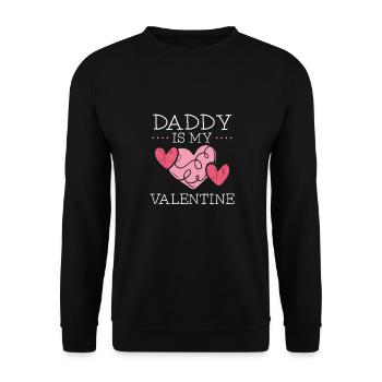 Papa est ma Saint-Valentin - Sweat-shirt Unisexe - noir - Devant - Alina (178cm) & Michal (187cm)