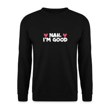 Love Never Fails - Unisex Sweatshirt - black - Front - Alina (178cm) & Michal (187cm)