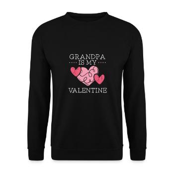 Grandpa is my Valentine's Day - Unisex Sweatshirt - black - Front - Alina (178cm) & Michal (187cm)