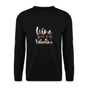 Le vin rouge est ma Saint-Valentin - Sweat-shirt Unisexe - noir - Devant - Alina (178cm) & Michal (187cm)