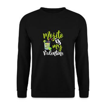Mojiito Ist Mein Valentinstag - Unisex Pullover - Schwarz - Vorne - Alina (178cm) & Michal (187cm)