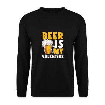 La délicieuse bière est ma Saint-Valentin - Sweat-shirt Unisexe - noir - Devant - Alina (178cm) & Michal (187cm)