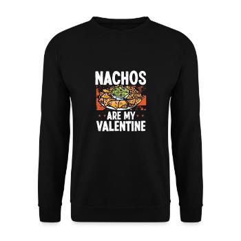 Nacho-eating Is My Valentine's Day - Unisex Sweatshirt - black - Front - Alina (178cm) & Michal (187cm)