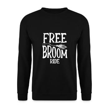 Balade gratuite en balai - Sweat-shirt Unisexe - noir - Devant - Alina (178cm) & Michal (187cm)