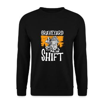Quart de travail d’Halloween dans le cimetière - Sweat-shirt Unisexe - noir - Devant - Alina (178cm) & Michal (187cm)