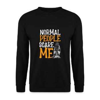 Les gens normaux me font peur - Sweat-shirt Unisexe - noir - Devant - Alina (178cm) & Michal (187cm)