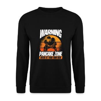 Attention pancake zone - Unisex Sweatshirt - black - Front - Alina (178cm) & Michal (187cm)