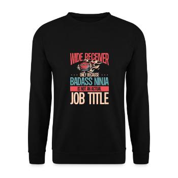 Wide Receiver is a Ninja - Unisex Sweatshirt - black - Front - Alina (178cm) & Michal (187cm)