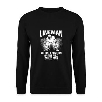 Lineman Die Einzige Position Auf Dem - Unisex Pullover - Schwarz - Vorne - Alina (178cm) & Michal (187cm)