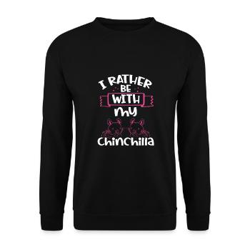 Ich Bin Lieber Bei Meinem Chinchilla - Unisex Pullover - Schwarz - Vorne - Alina (178cm) & Michal (187cm)