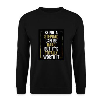 Stiefvater Zu Sein Kann Hart Sein - Unisex Pullover - Schwarz - Vorne - Alina (178cm) & Michal (187cm)