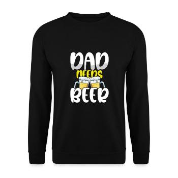 Papa Braucht Bier - Unisex Pullover - Schwarz - Vorne - Alina (178cm) & Michal (187cm)