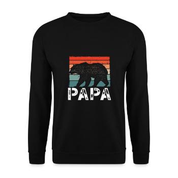 Bear in Vintage Retro - Unisex Sweatshirt - black - Front - Alina (178cm) & Michal (187cm)