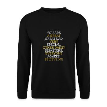 Du Bist Ein Toller Vater - Unisex Pullover - Schwarz - Vorne - Alina (178cm) & Michal (187cm)